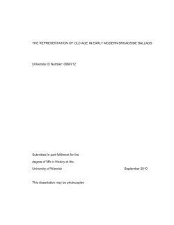 i THE REPRESENTATION OF OLD AGE IN EARLY MODERN