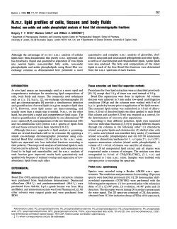 N.m.r. lipid profiles of cells, tissuesand body fluids