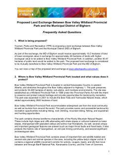 Bow Valley WPP - Land Exchange Bighorn