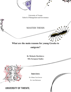 MASTER THESIS What are the main reasons for young Greeks to