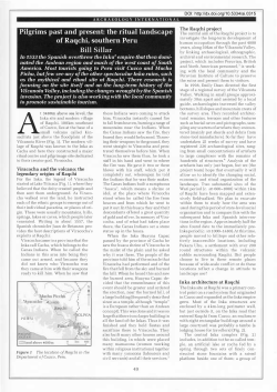 Pilgrims past and present: the ritual landscape of Raqchi, southern