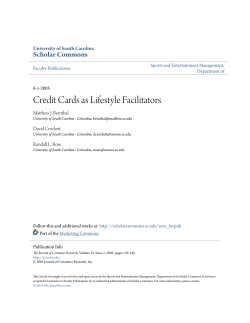Credit Cards as Lifestyle Facilitators - Scholar Commons