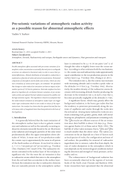 Pre-seismic variations of atmospheric radon activity as a possible