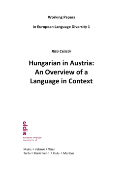 Hungarian in Austria: An Overview of a Language in Context