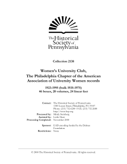 Women`s University Club, The Philadelphia Chapter
