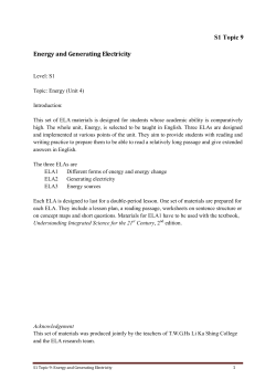 S1 Topic 9 Energy and Generating Electricity
