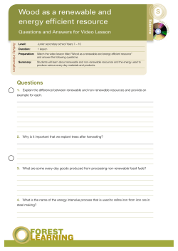 Wood as a renewable and energy efficient resource