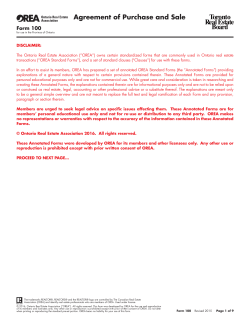 Agreement of Purchase and Sale