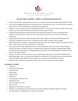 LOUISIANE ™, NEWEST US BOUTIQUE RIVER CRUISE SHIP