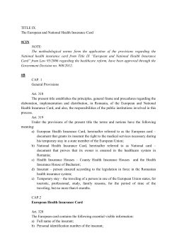 TITLE IX The European and National Health Insurance Card #CIN