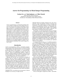 Answer Set Programming via Mixed Integer Programming*