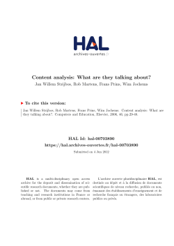 Content analysis: What are they talking about?