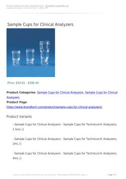 Sample Cups for Clinical Analyzers