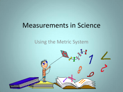 Measurements in Science