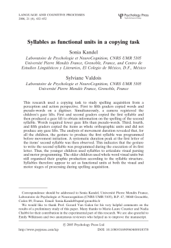 Syllables as functional units in a copying task