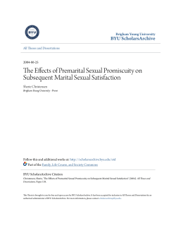 The Effects of Premarital Sexual Promiscuity on Subsequent Marital