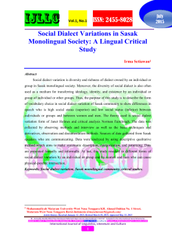 Social Dialect Variations in Sasak Monolingual Society: A