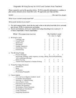 Diagnostic Writing Survey for AVID Teachers