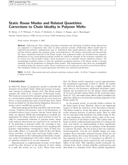 Static Rouse Modes and Related Quantities