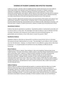 evidence of student learning and effective teaching