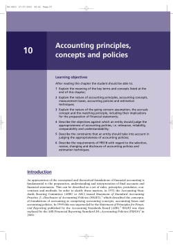 Accounting principles, concepts and policies