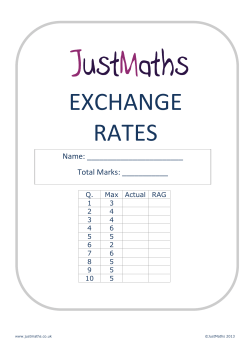 exchange rates - Burton Borough School