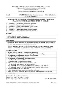 ENGLISH (Listening Comprehension)