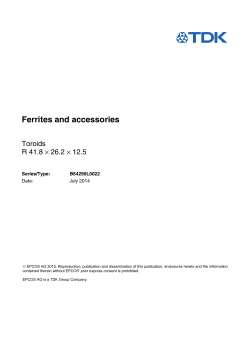 Ferrites and accessories &ndash; toroids &ndash; R 41.8 x 26.2 x 12.5