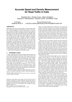 Accurate Speed and Density Measurement for Road
