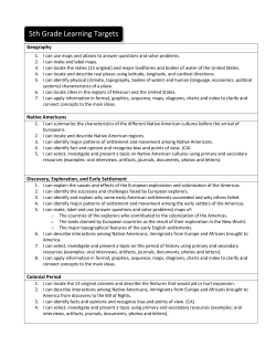 5th Grade Learning Targets