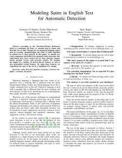 Modeling Satire in English Text for Automatic Detection