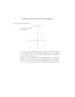 MATH 166 LECTURE NOTES, NOVEMBER 30 Example 1 Sketch