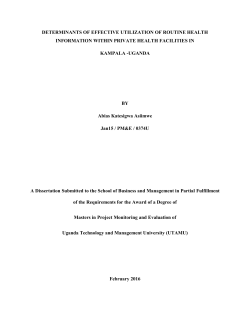 DETERMINANTS OF EFFECTIVE UTILIZATION OF ROUTINE