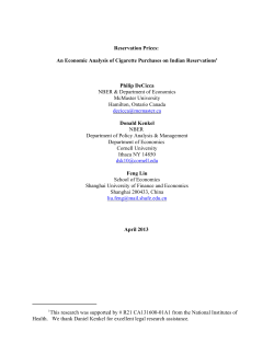 Reservation Prices: An Economic Analysis of Cigarette