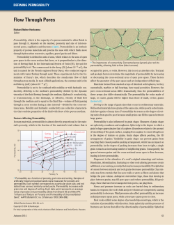 Defining Permeability: Flow Through Pores
