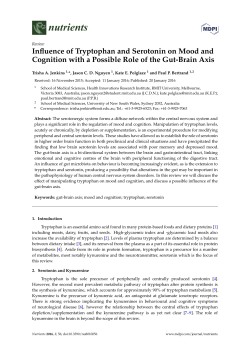 Influence of Tryptophan and Serotonin on Mood and Cognition with