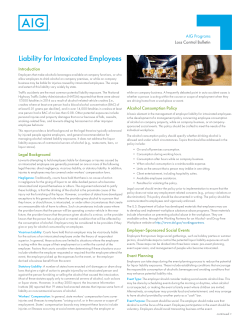 Liability for Intoxicated Employees