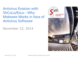 Antivirus Evasion with ShCoLo/ExLo - Why Malware