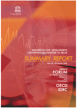 Converting Knowledge to Value - UNESDOC