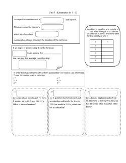 Problem Solving Strategy for Kinematics with Uniform Acceleration