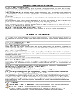 How to Prepare an Annotated Bibliography Six Steps of the
