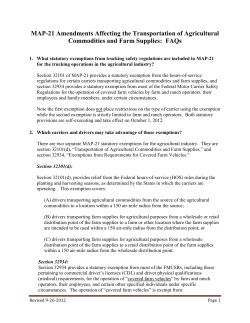 MAP-21 Amendments Affecting the Transportation of Agricultural