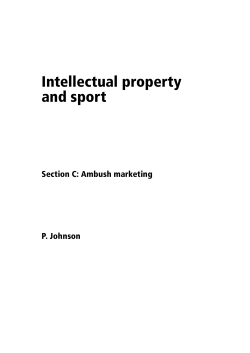 Intellectual property and sport - University of London International