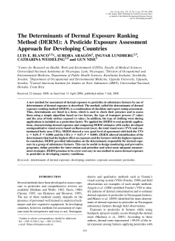 The Determinants of Dermal Exposure Ranking Method (DERM): A