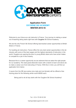 Application Form OXYGENE SKI ACADEMY WINTER 2015-16