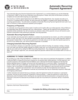Automatic Recurring Payment Agreement - Marketplace