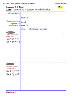 7.3 Solve Linear Systems by + and -.notebook