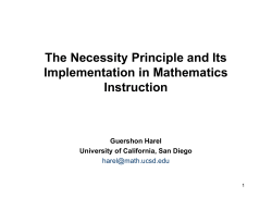 The Necessity Principle and Its Implementation in Mathematics