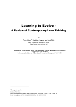 Lean Value Systems &ndash; - Lean Competency System