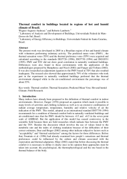 Thermal comfort in buildings located in regions of hot and humid